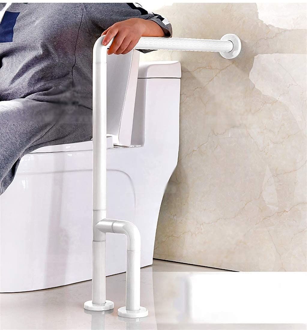 Toilettenrahmen Badezimmer Toilettenhaltegriffe Haltegriffe for Badezimmer, Behinderte, Senioren, Barrierefreie Edelstahl-Handläufe for Badezimmertoiletten, Toilettenhandläufe,Weiß(White) von QCKNKMGG