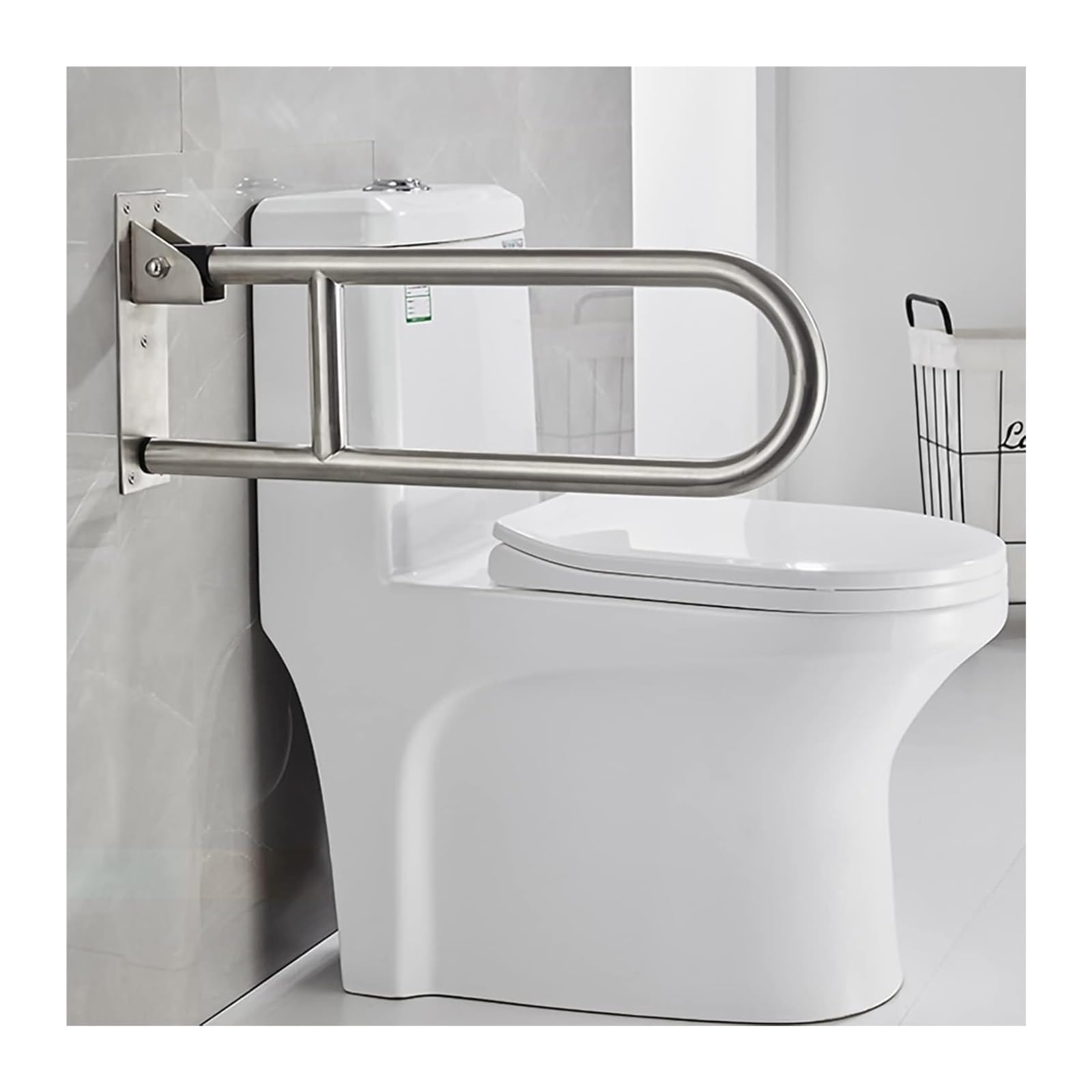 Toilettenrahmen Badezimmer Toilettenhaltegriffe Klappbare Handläufe for Behinderte, rutschfeste Haltegriffe for das Badezimmer aus Edelstahl, Haltegriffschiene, 75 cm(75cm) von QCKNKMGG