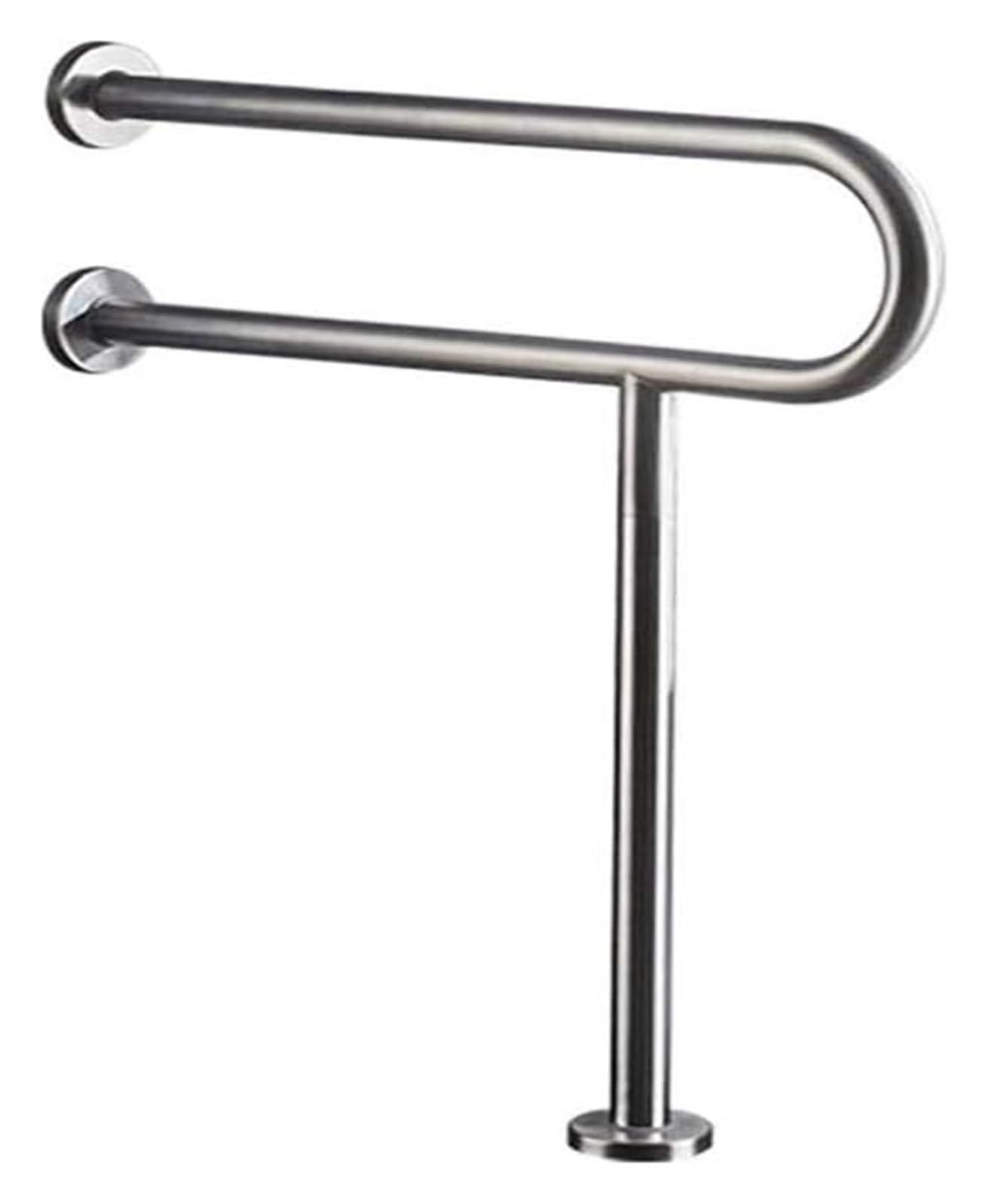 Toilettenrahmen Badezimmer Toilettenhaltegriffe Wandmontierter Bodenhaltegriff for Toilette, Handlauf aus gebürstetem Nickel for Badezimmer und Dusche, Wandmontage aus poliertem Chrom, Sicherheit, Rut von QCKNKMGG