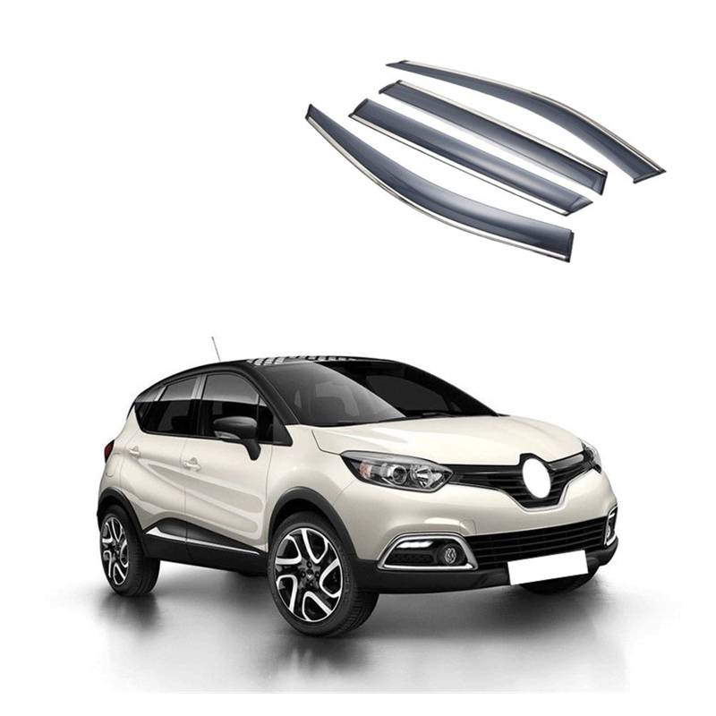 QCUMEWAJ 4-teiliges Autofenster-Sonnenschutz-Regenschutz-Visier-Schutzabdeckung Zierrahmen Kompatibel for Renault Captur 2015-2020 Autozubehör von QCUMEWAJ