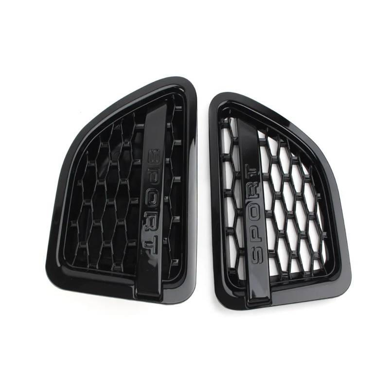 QCUMEWAJ Auto Kühlergrill Lufteinlass Kotflügel Entlüftungsgrill Kompatibel for Land Rover Range Rover Sport 2005 2006 2007 2008 2009 Schwarz glänzend von QCUMEWAJ