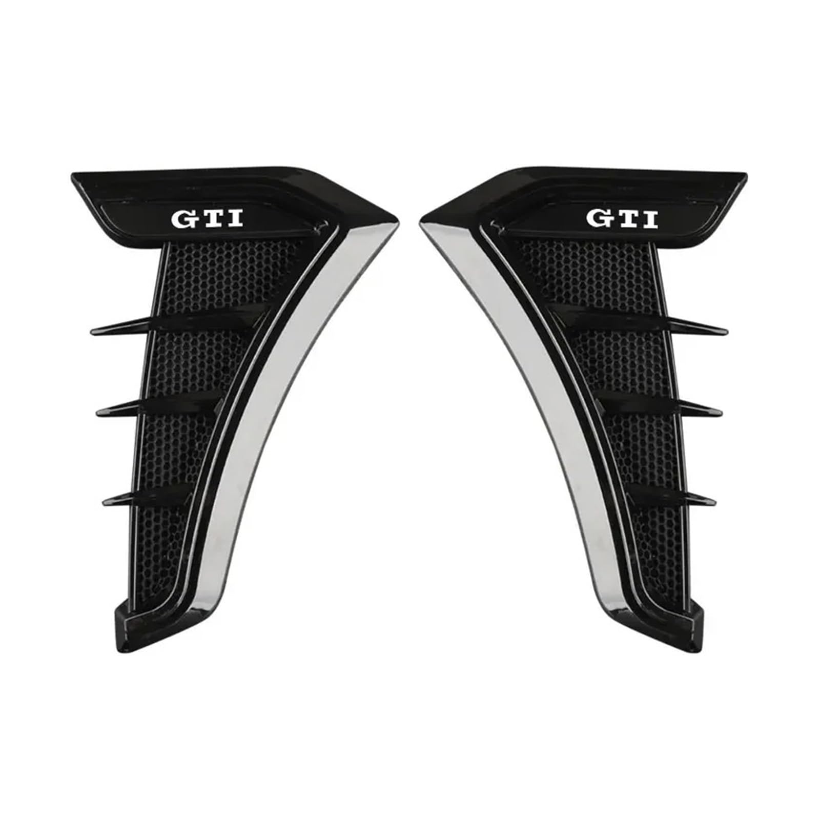 QCUMEWAJ Auto Shark 3D Kiemenaufkleber Seitenkotflügel Lüftungsänderung Haubenluftauslässe Aufkleber Kompatibel for Golf GTI 4 5 6 7 MK4 MK5 MK7 Auto(Black ABS) von QCUMEWAJ