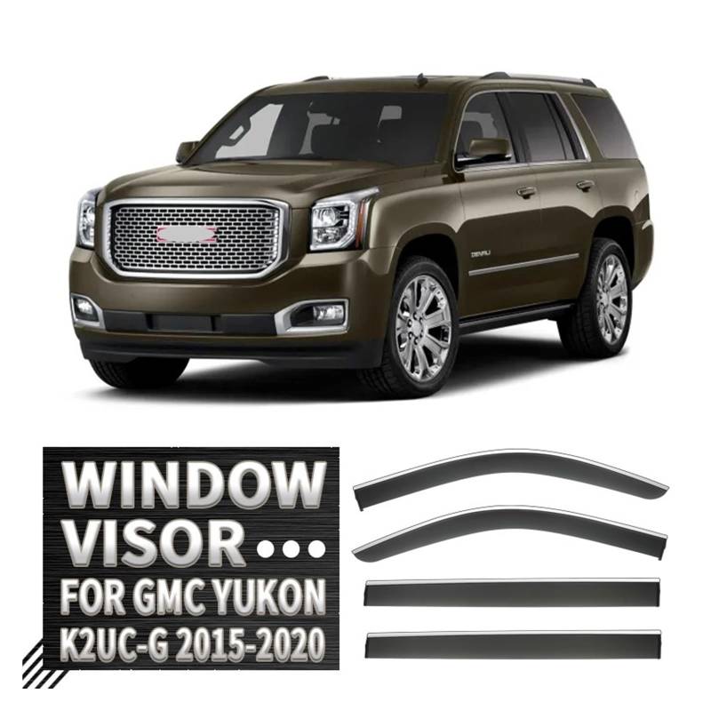 QCUMEWAJ Fenstervisier Kompatibel for GMC Yukon MK4 K2UC-G 2015-2020 Vent Ventvisor Windabweiser Visiere Regenschutz Shades Visier Türvisier von QCUMEWAJ