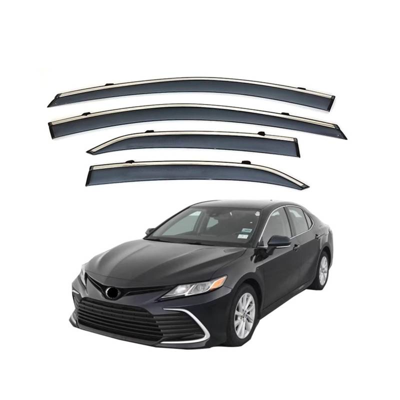 QCUMEWAJ Polycarbonat-Material, Tür- und Fensterabweiser, Regenschutz, Visier, kompatibel mit Toyota Camry 2018 2019 2021 2022 2023 2024(2018-2024) von QCUMEWAJ