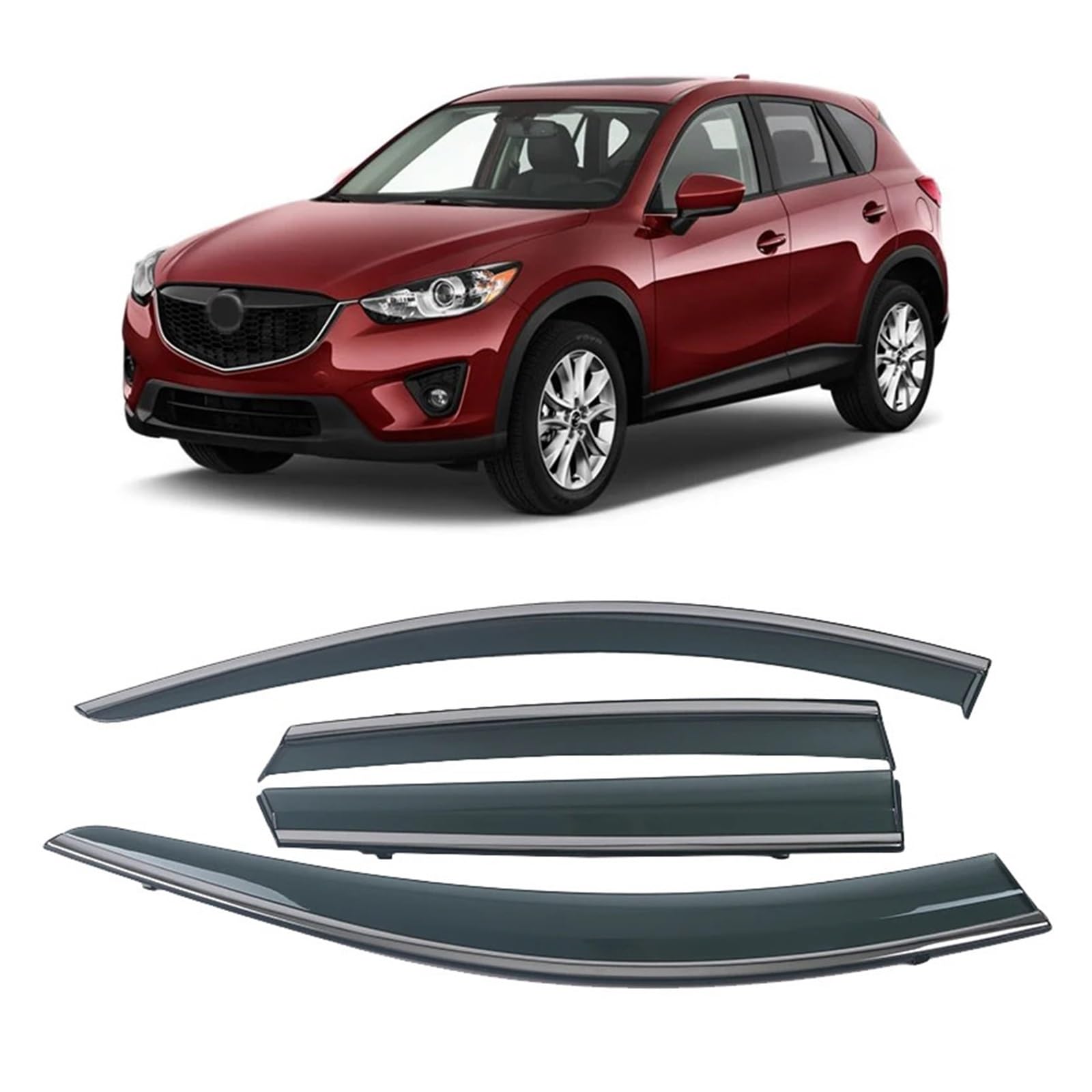 QCUMEWAJ Windabweiser for Autotüren, Seitenfenster, Luftabweiser gegen Schnee, Sonne und Regen, kompatibel mit Mazda CX-5 CX5 2011–2016 von QCUMEWAJ