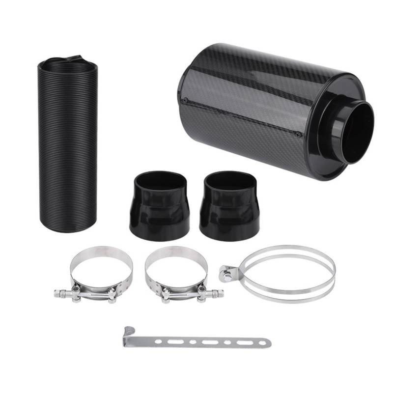 1set 76mm 3 zoll Universal Auto Kaltluftfilter Carbon Fibre Feed Geschlossenen Intake Induktion Rohr Schlauch Kit Luftschlauch Schlauch Luftversorgung für von QDEIDEDT