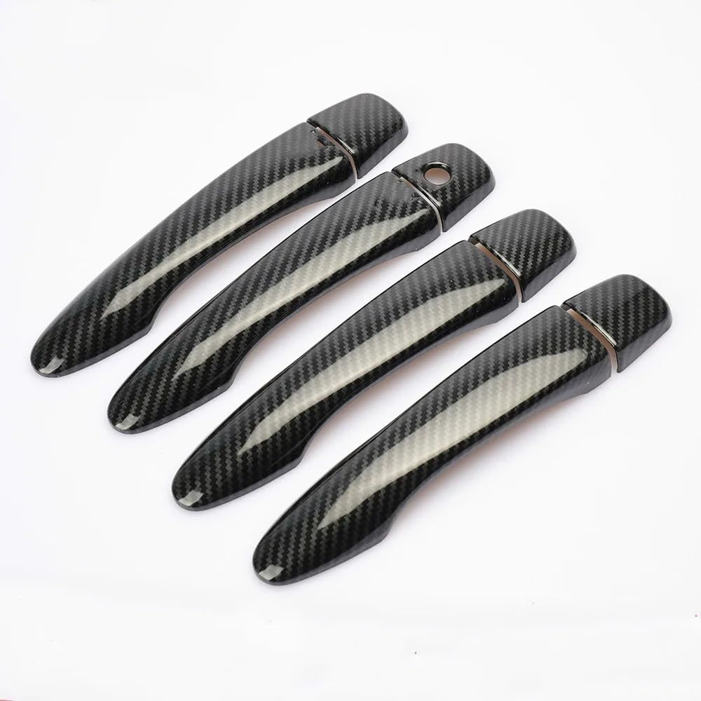 Außengriff Türgriff Vorderer Linker Türgriffe Carbon Fiber Auto Türgriff Abdeckung Trim Aufkleber/Fit for Nissan March Micra 2017-2020 Auto Styling Zubehör Auto-Außentürgriff(4 door 0 buttons) von QDEIDEDT