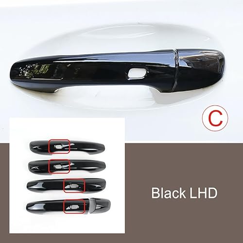 Außengriff Türgriff Vorderer Linker Türgriffe Schwarze Türgriffrahmen-Dekorationsabdeckung/Passend for Mercedes Benz C-Klasse W205 GLC X253 2015-2019 LHD Auto-Styling Außen Auto-Außentürgriff(5 piec von QDEIDEDT