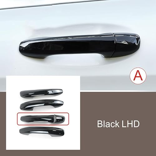 Außengriff Türgriff Vorderer Linker Türgriffe Schwarze Türgriffrahmen-Dekorationsabdeckung/Passend for Mercedes Benz C-Klasse W205 GLC X253 2015-2019 LHD Auto-Styling Außen Auto-Außentürgriff(5 piec von QDEIDEDT