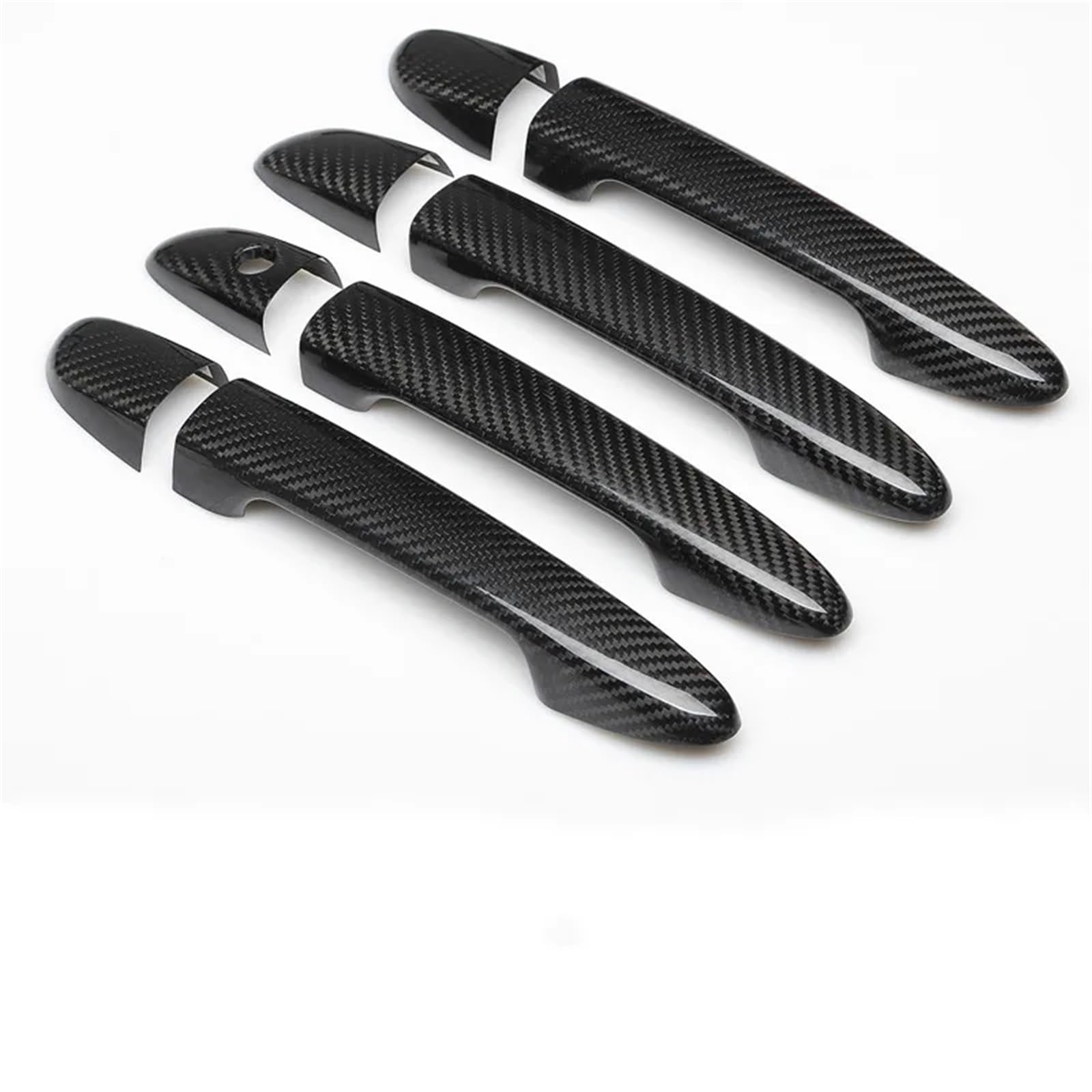 Außengriff Türgriff Vorderer Linker Türgriffe Styling Carbon Fiber Chrom Auto Türgriff Abdeckung Trim Auto Zubehör/Fit for Mazda Cx5 2012-2020 Auto-Außentürgriff(Black no button) von QDEIDEDT