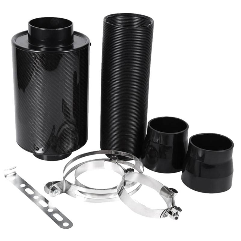 Auto 3 Zoll Universal Carbon Fiber Luftfilter Feed Geschlossenen Ansaugschlauch Kit Luftschlauch Schlauch Luftversorgung für von QDEIDEDT