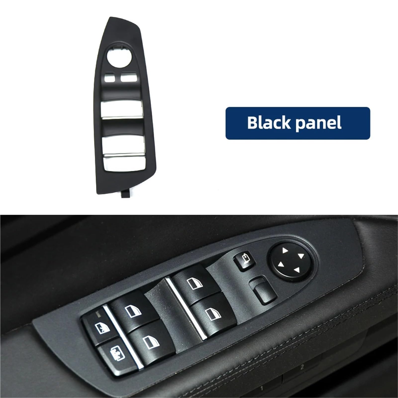 Auto Elektrische Fensterheber/Fit for BMW Auto Innen Fensterheber Schalter Panel Türgriff Trim 7 Serie F02 61319241915 Auto Zubehör Vordersitz Fensterheber Schalter(Black Front Left) von QDEIDEDT