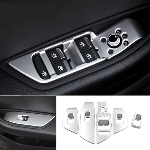 Auto Elektrische Fensterheber ABS Chrom LHD Tür Glas Fenster Lift Tasten Control Switch Panel Rahmen Abdeckung Trim/Fit for Audi A4 B9 2016 2017 Styling Zubehör Fensterheber Schalter(Matte Style 1) von QDEIDEDT