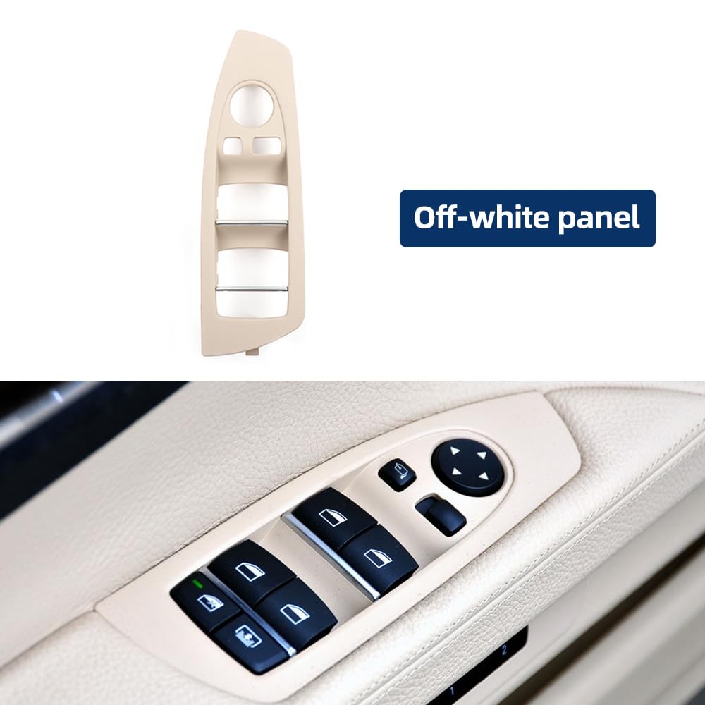 Auto Elektrische Fensterheber For BMW Auto Innen Fensterheber Schalter Panel Türgriff Trim 7 Serie F02 61319241915 Auto Zubehör Vordersitz Fensterheber Schalter(OffWhite Front Left) von QDEIDEDT