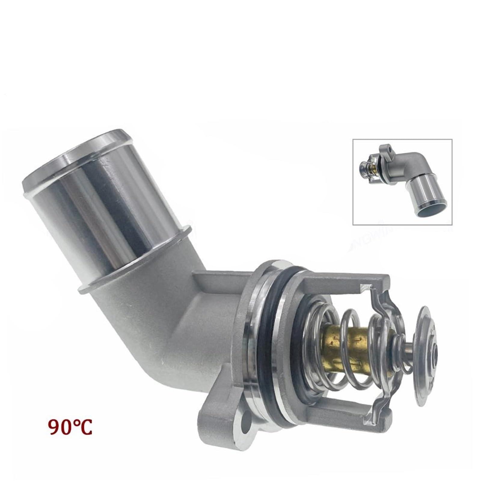 Auto-Thermostat 6712030175 Motorkühlmittel-Thermostatgehäuse/Passend for Ssanyong Actyon CJ CK Korando Sports Rexton Rodius D20DTF, D20DTR, D22DTF Thermostat mit Gehäuse und Dichtung von QDEIDEDT