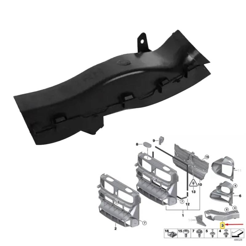 Auto Vorne Rechts Bremse Vent Kanal Lufteinlass Schlauch 51747158380 /Fit for BMW X5 E70 2007-2013 Luftschlauch Schlauch Luftversorgung für von QDEIDEDT