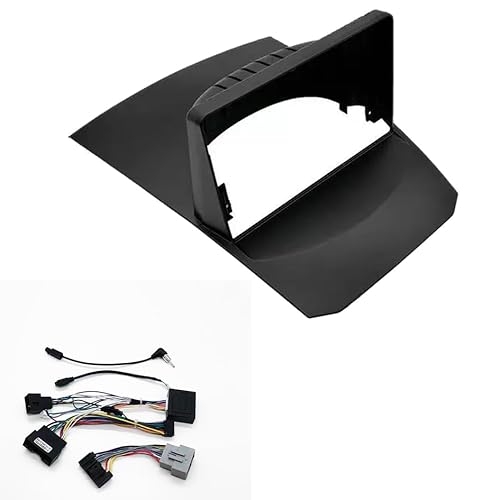 Radio Stereo Panel/Passend for Ford Fiesta 2009-2014 9 Zoll Radio Auto Android MP5 Player Gehäuserahmen 2din Head Unit Fascia Stereo Armaturenbrett Abdeckung Panel(Frame with Cable) von QDEIDEDT