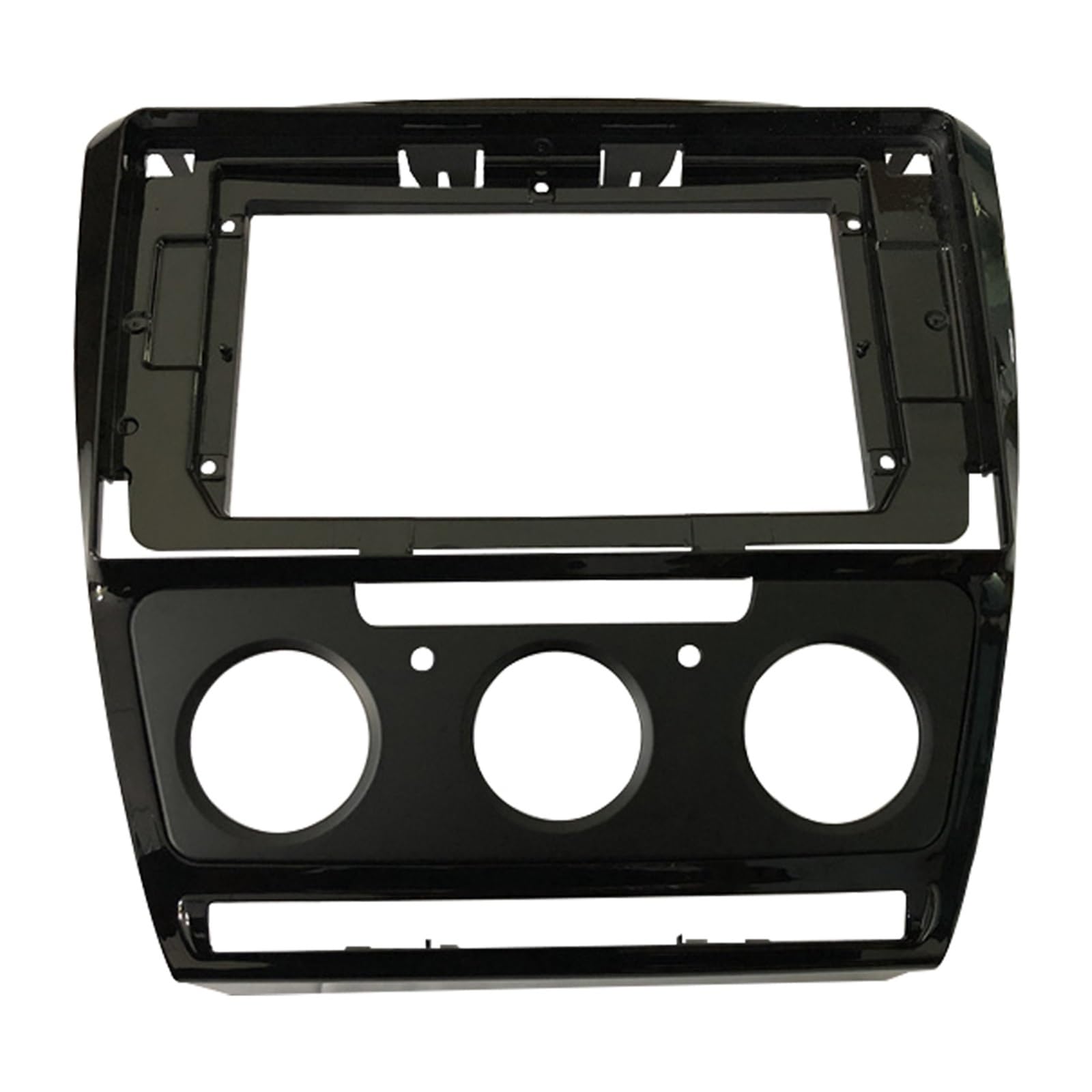 Radio Stereo Panel 2-Din-Auto-DVD-Rahmen, Audio-Einbauadapter, Armaturenbrettverkleidung, 10,1 Zoll, passend for Skoda Octavia 2007–2014, Doppel-Din-Radio-Player(Frame 2007-09-manual) von QDEIDEDT