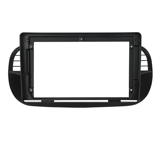 Radio Stereo Panel 9 Inch Rahmen Auto Radio Fascia/Fit for Fiat 500 Multimedia player Rahmen Dashboard Lünette Panel 2 din(Black frame) von QDEIDEDT