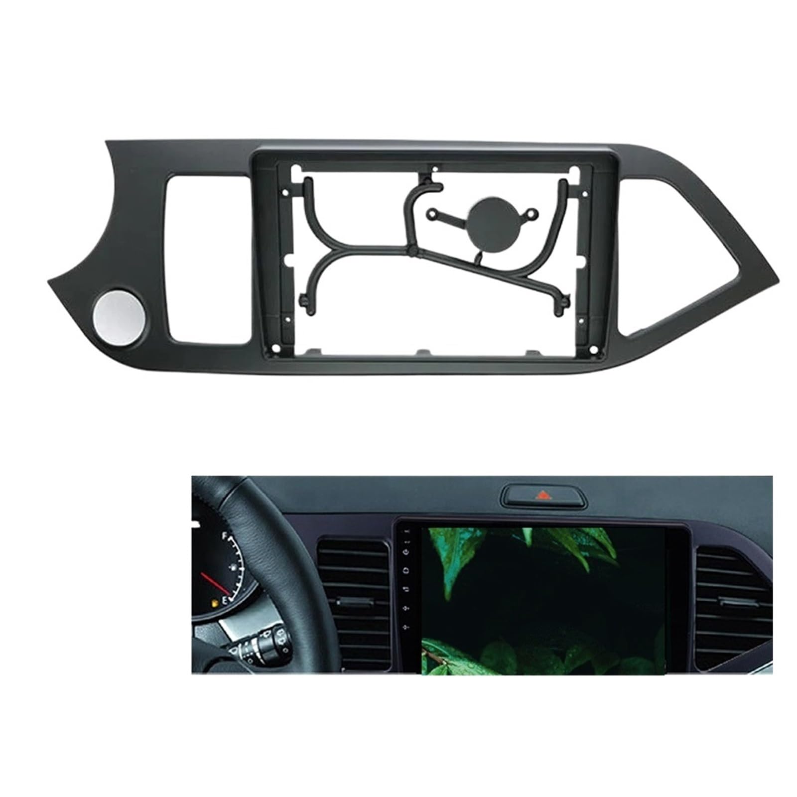 Radio Stereo Panel 9-Zoll-Auto-DVD-Rahmen, Audio-Armaturenbrett-Verkleidung, Radio-Player-Bildschirm, 2 Din/Passend for Kia Picanto 2011-2017, Links-/Rechts-Kit(Only Frame-Left) von QDEIDEDT