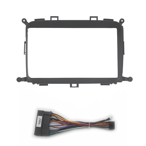 Radio Stereo Panel 9-Zoll-Autoradio-Blende/Passend for KIA Carens 2013 2014 2015 2016 2017 Video-Panel-Player Audio Dash 2-Din-Rahmen Armaturenbrett-Montagesatz(Fascia and cable) von QDEIDEDT