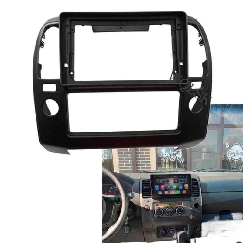 Radio Stereo Panel 9-Zoll-Autoradio-Blenden/Passend for Nissan NAVARA D40 2006-2012 Stereo-Headunit Android MP5 GPS-Videoplayer 2-Din-Panel Dash Frame von QDEIDEDT