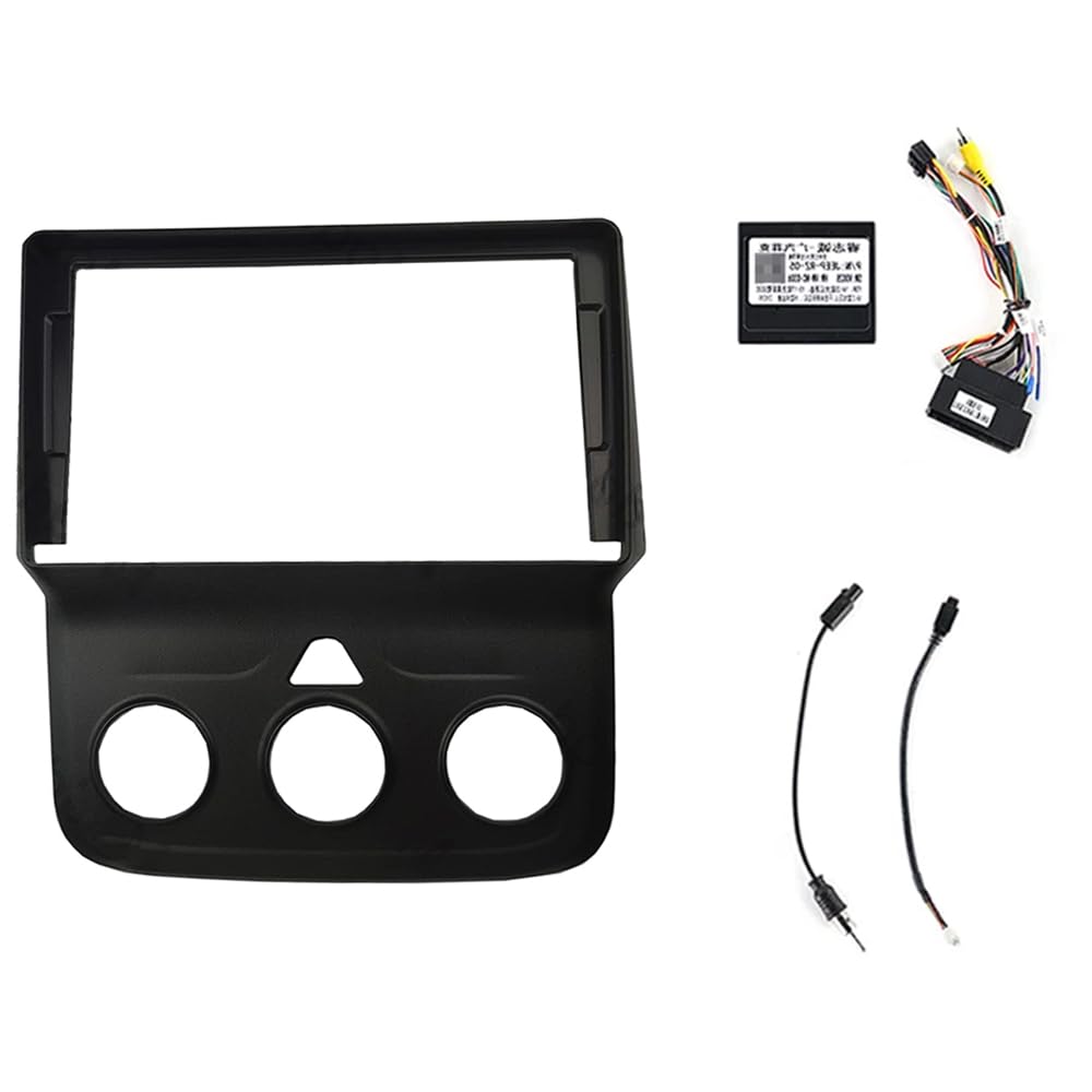 Radio Stereo Panel 9-Zoll-Autorahmen-Blendenadapter Canbus-Box-Decoder Android Radio Audio Dash Fitting Panel Kit/Passend for Dodge RAM 2012-2018(Frame cable set) von QDEIDEDT