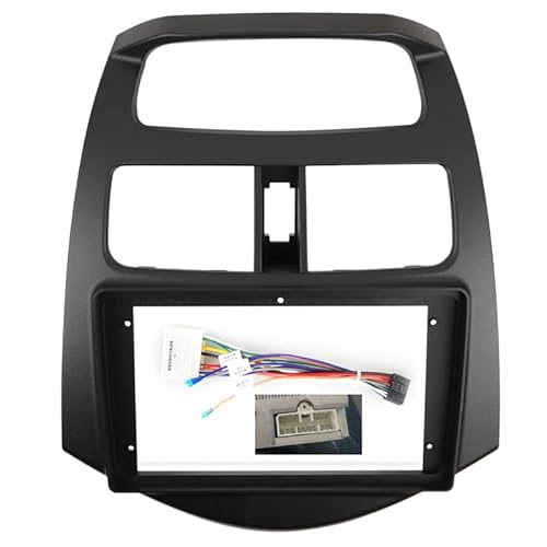 Radio Stereo Panel 9-Zoll-Radioblenden/Passend for Chevrolet Spark 2010-2016 Doppel-DIN-DVD-Stereo-Panel Armaturenbrett-Umrüstung Einbaurahmen(Frame black an cord) von QDEIDEDT