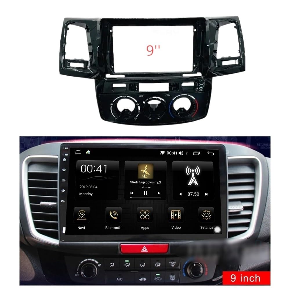 Radio Stereo Panel Auto Audio DVD Player Adapter Montage Rahmen/Fit for Toyota Fortuner Hilux 2005-2014 Installation Mount Kit(Frame-2005-06 AT) von QDEIDEDT