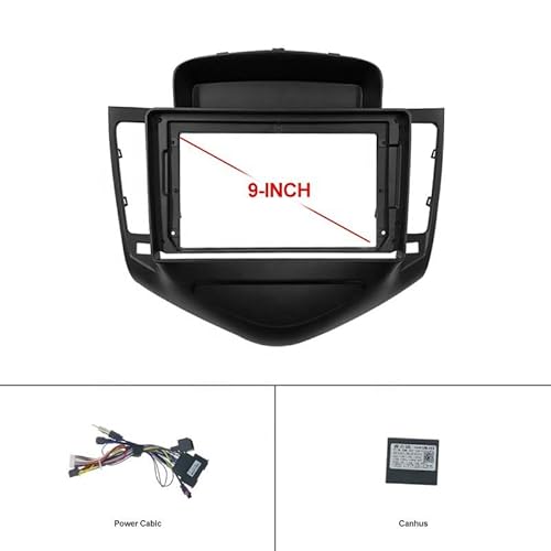 Radio Stereo Panel Auto-DVD-Rahmen, Audio-Anbauadapter, Armaturenbrett-Verkleidung, 22,9 cm (9 Zoll), passend for Chevrolet Cruze 2009–2014, Doppel-DIN-Radio-Player(Frame cable Canbus) von QDEIDEDT