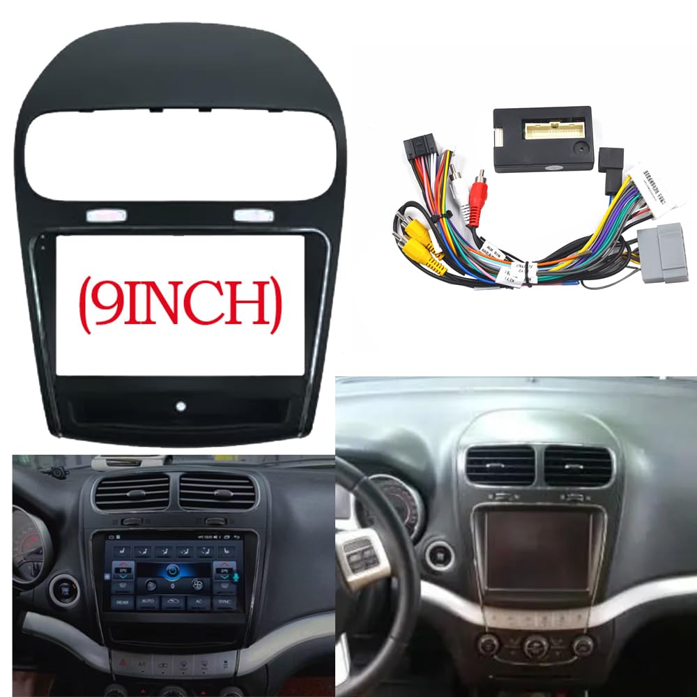 Radio Stereo Panel Autorahmen Blendenadapter Canbus Box Android Raido Audio Fitting Dash Panel Kit/Passend for Dodge Journey Fiat Freemont Leap(FRAME CABLE CANBUS) von QDEIDEDT