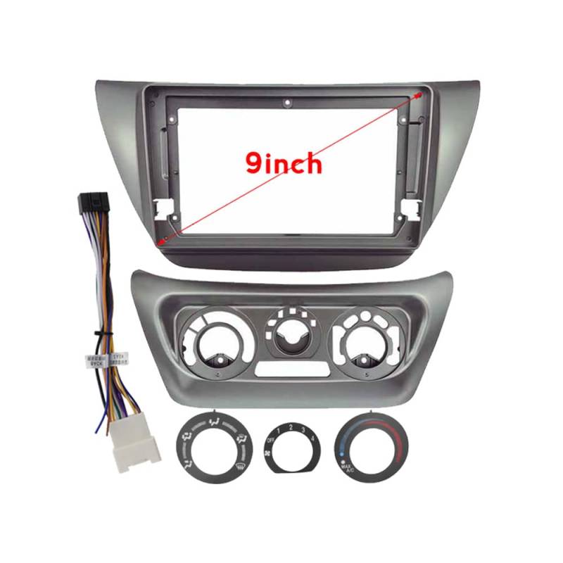 Radio Stereo Panel Gambu 9 Zoll/Passend for MITSUBISHI Lancer Ralliart 2005-2008 Auto-DVD-Rahmen, Audio-Adapter, Armaturenbrettverkleidung, Radio-Player-Bildschirm(Frame and cable,Left hand driver) von QDEIDEDT