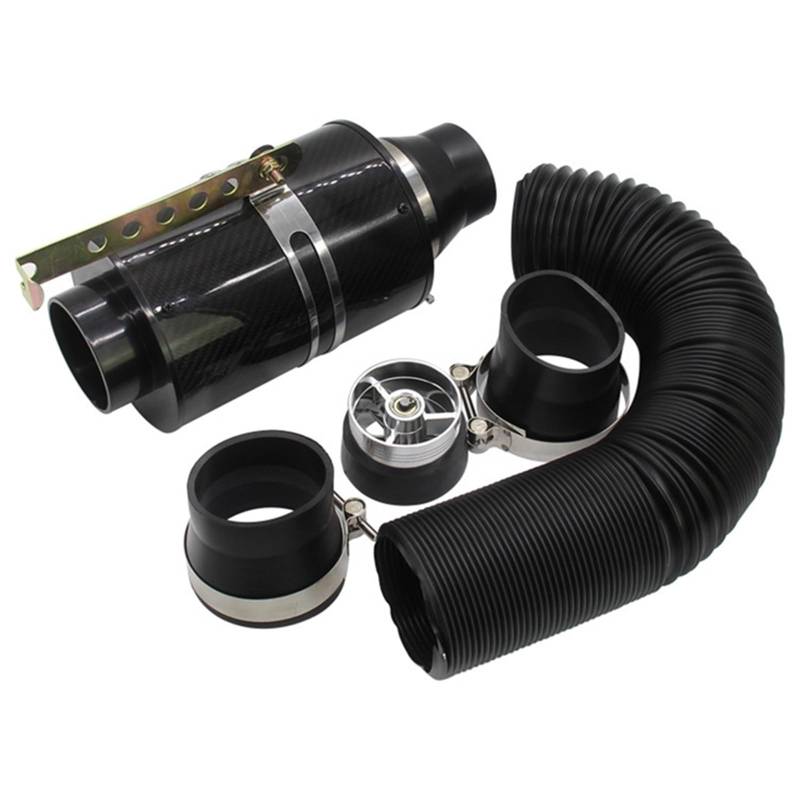 Universal Auto Auto Carbon Fiber Induktion Ram Filter Box Kaltluftansaugsystem Mit Ansaugschlauch Auto Kaltluftfilter Induktion Luftschlauch Schlauch Luftversorgung für von QDEIDEDT