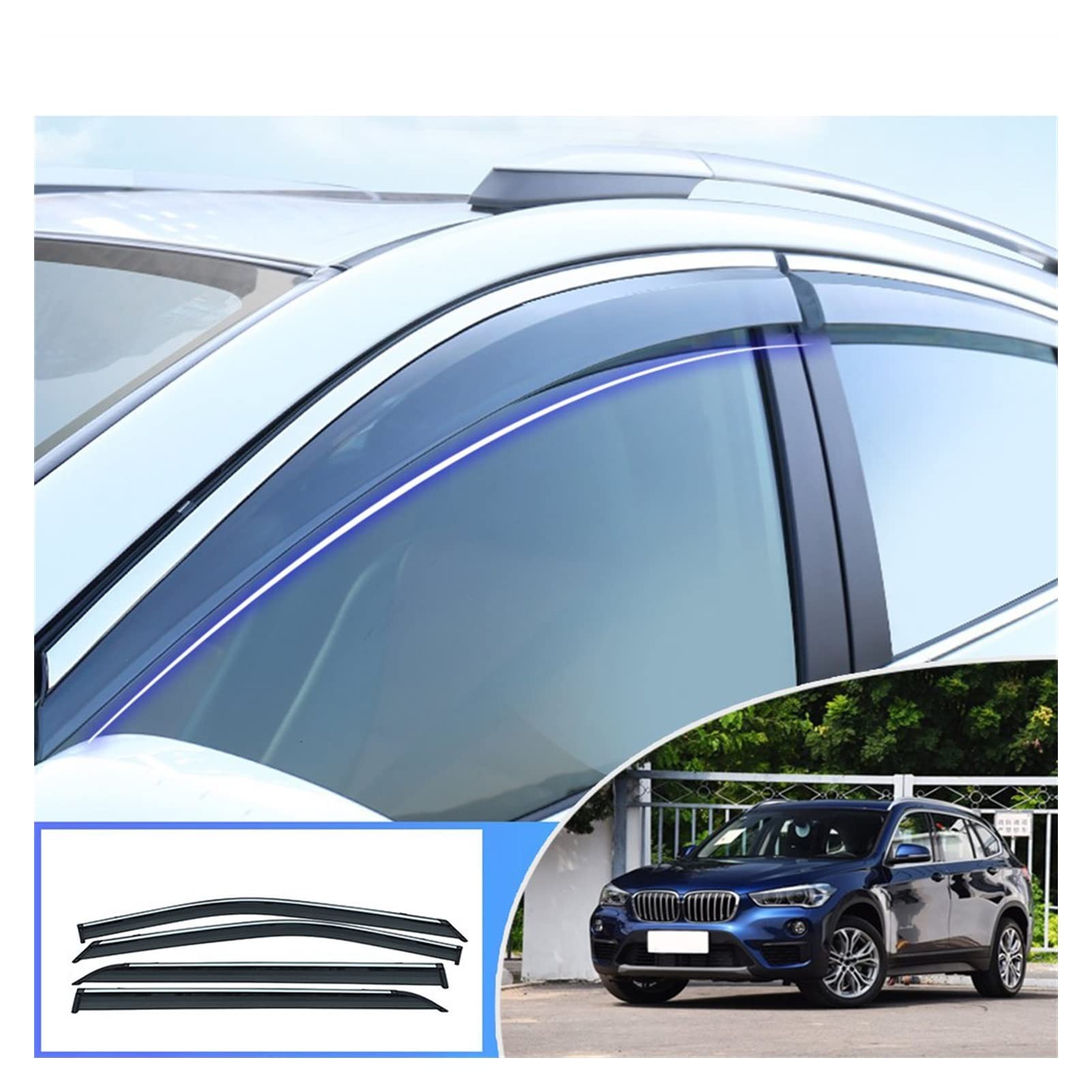 Visier Deflector Für BMW X1 2016-2019 Autostil Windabweiser Seitenfenster Regenabweiser von QDHGCFOC