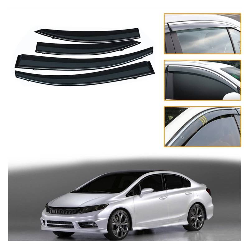 Visier Deflector Für Honda Civic Sedan 2006-2011 Windabweiser Seitenfenster Regenabweiser von QDHGCFOC