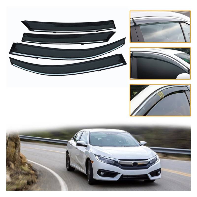 Visier Deflector Für Honda Civic Sedan 2012-2015 Windabweiser Seitenfenster Regenabweiser von QDHGCFOC