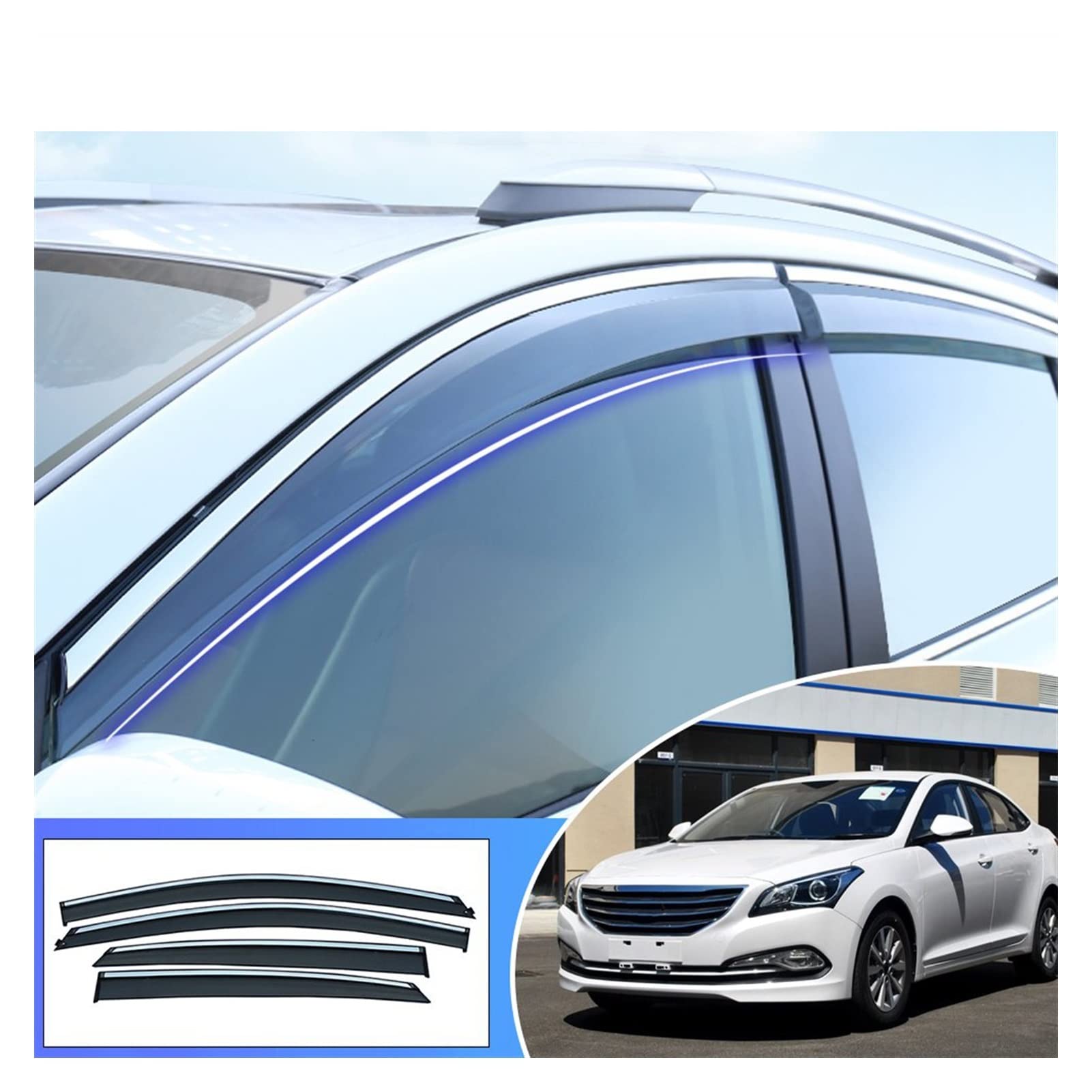 Visier Deflector Für Hyundai MISTRA 2014 2015 2016 2017 2018 2019 Windabweiser Seitenfenster Regenabweiser von QDHGCFOC