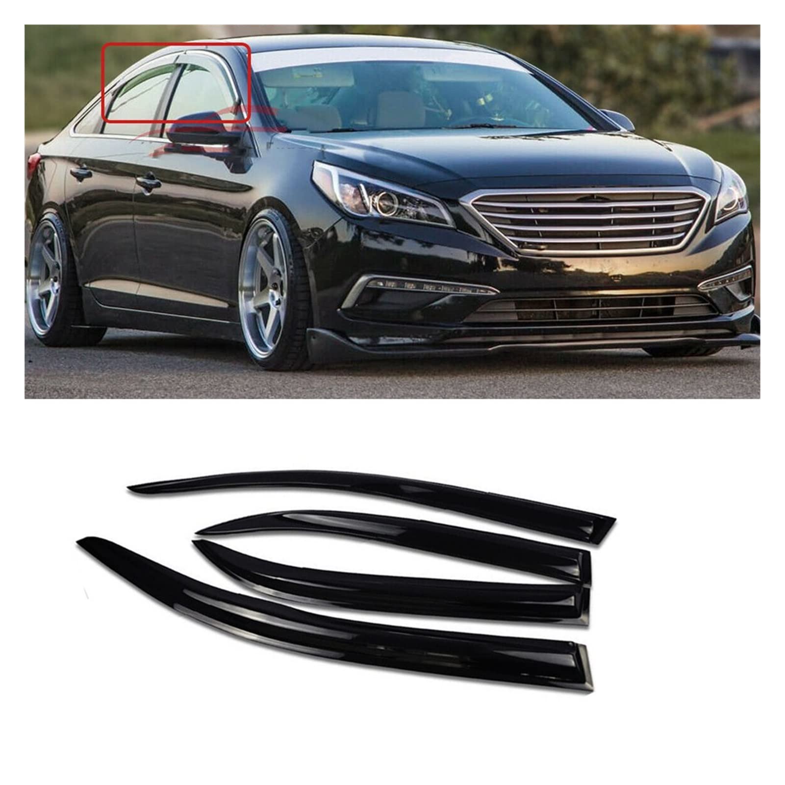 Visier Deflector Für Hyundai Sonata 2015 2016 2017 2018 2019 Windabweiser Seitenfenster Regenabweiser von QDHGCFOC