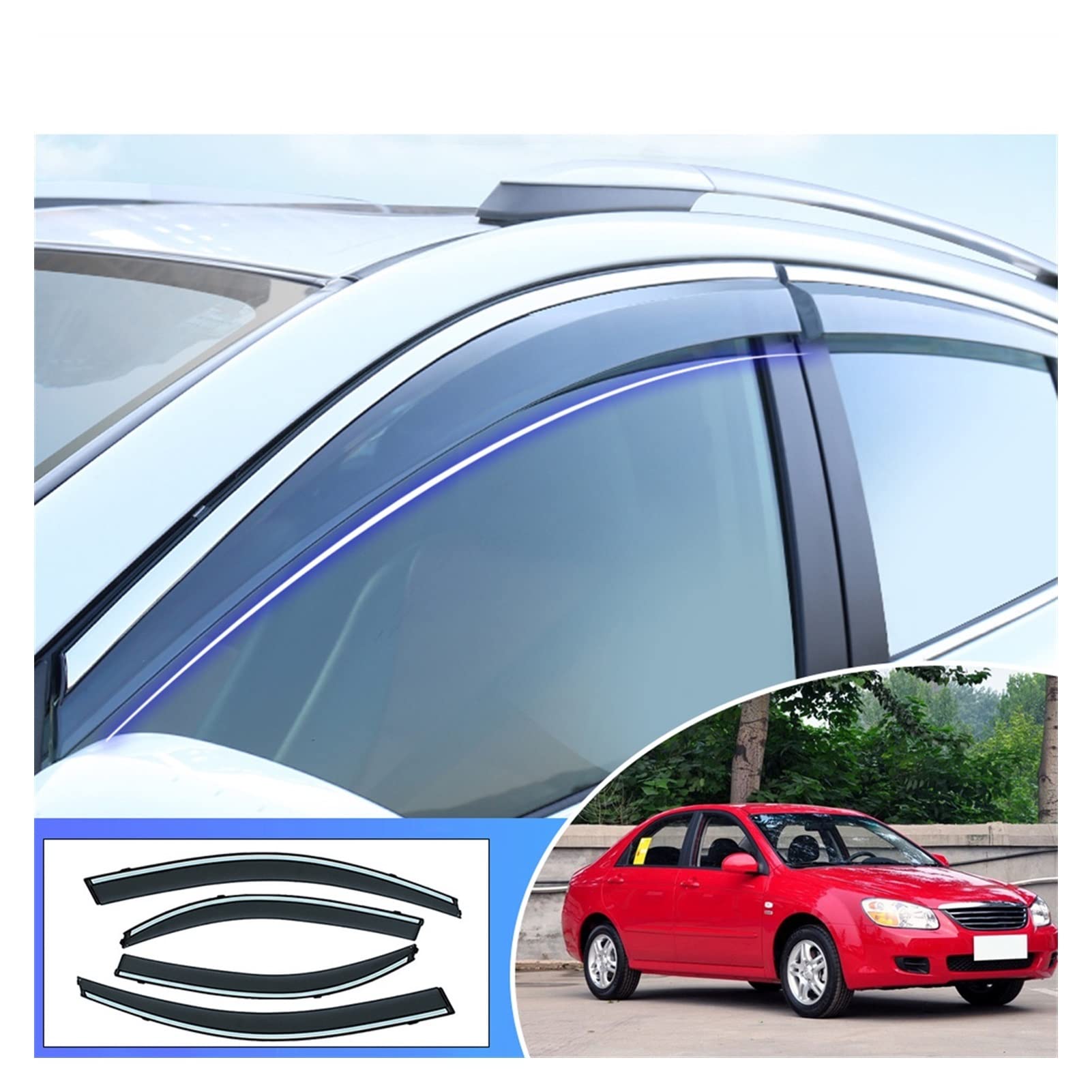 Visier Deflector Für KIA Cerato Sedan 2008-2019 Windabweiser Seitenfenster Regenabweiser von QDHGCFOC