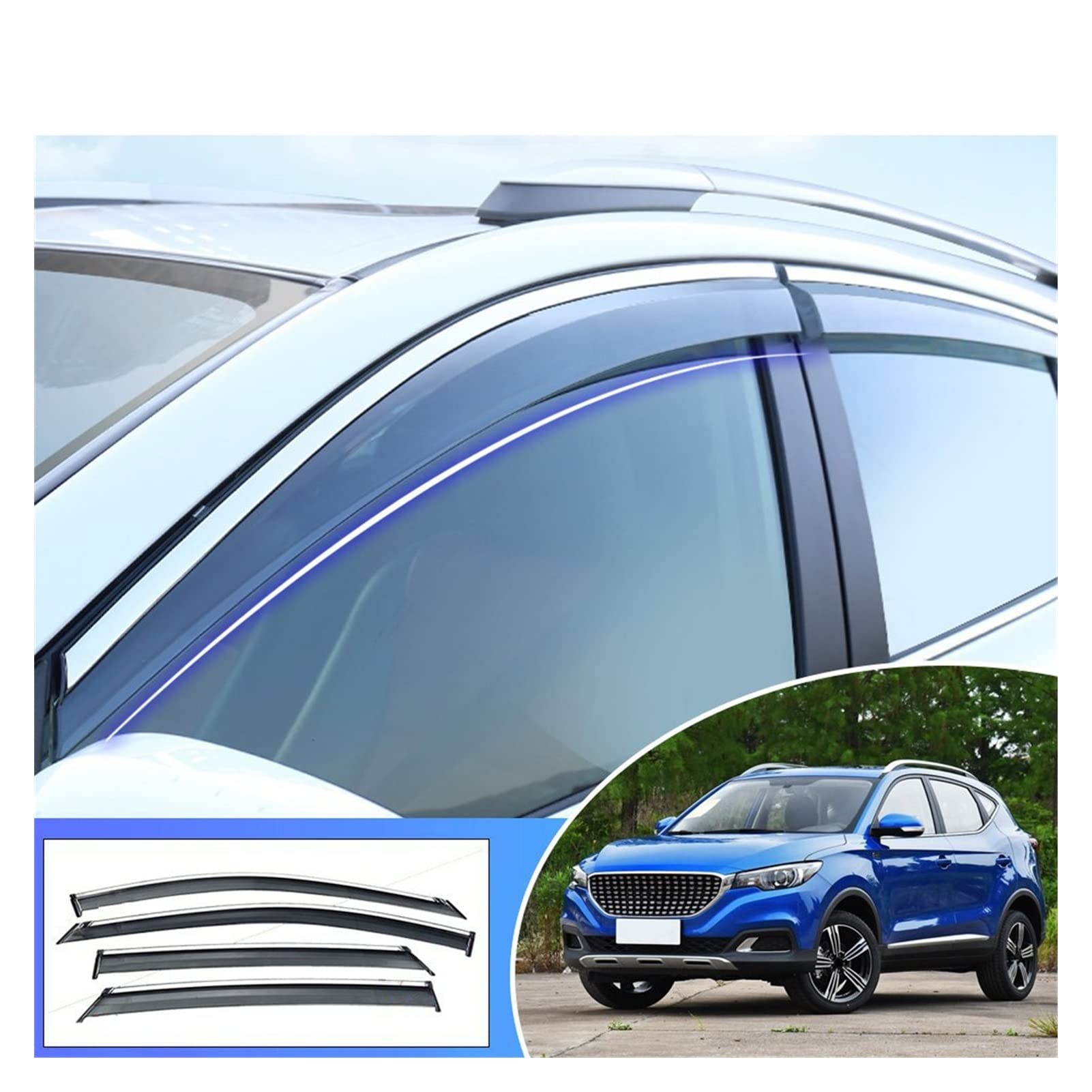 Visier Deflector Für MG ZS 2017 2018 2019 Fenster Sun Rain Visor Windabweiser Seitenfenster Regenabweiser von QDHGCFOC