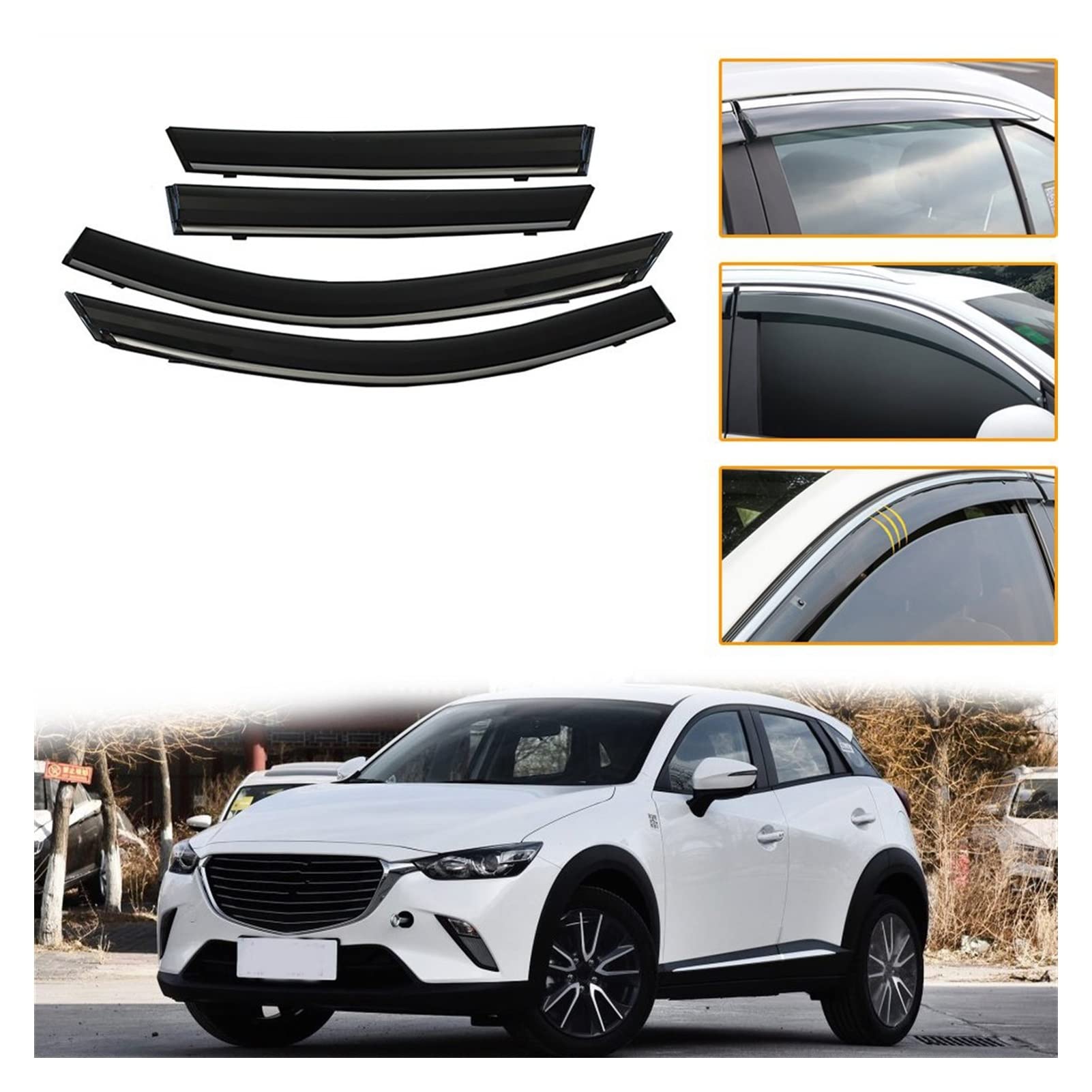 Visier Deflector Für Mazda CX-3 2018 2019 Windabweiser Seitenfenster Regenabweiser von QDHGCFOC