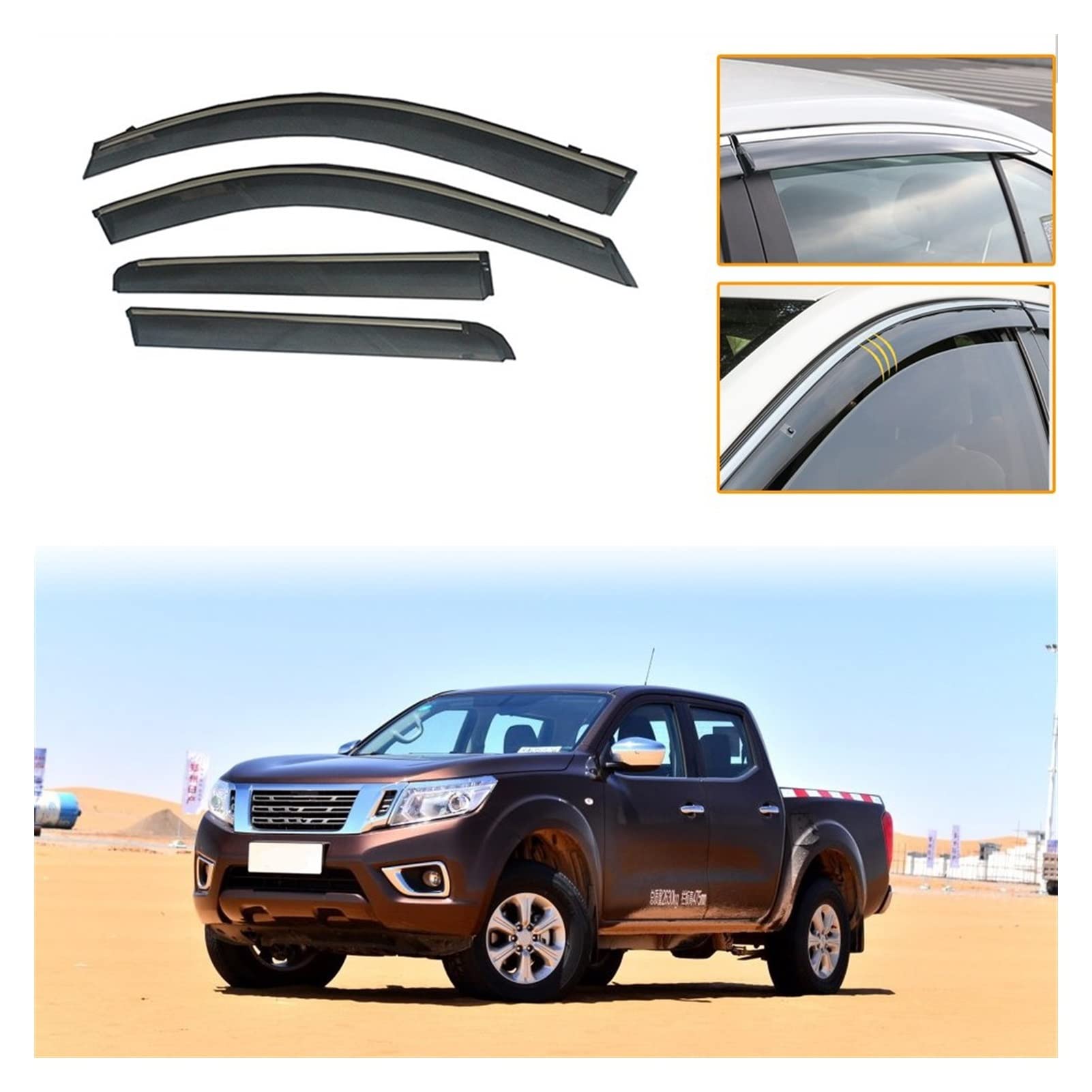 Visier Deflector Für Nissan NAVARA 2018 2019 Windabweiser Seitenfenster Regenabweiser von QDHGCFOC