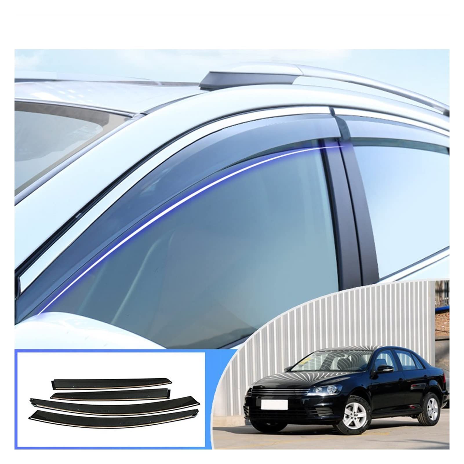 Visier Deflector Für Volkswagen Bora Sedan 2009-2015 Windabweiser Seitenfenster Regenabweiser von QDHGCFOC