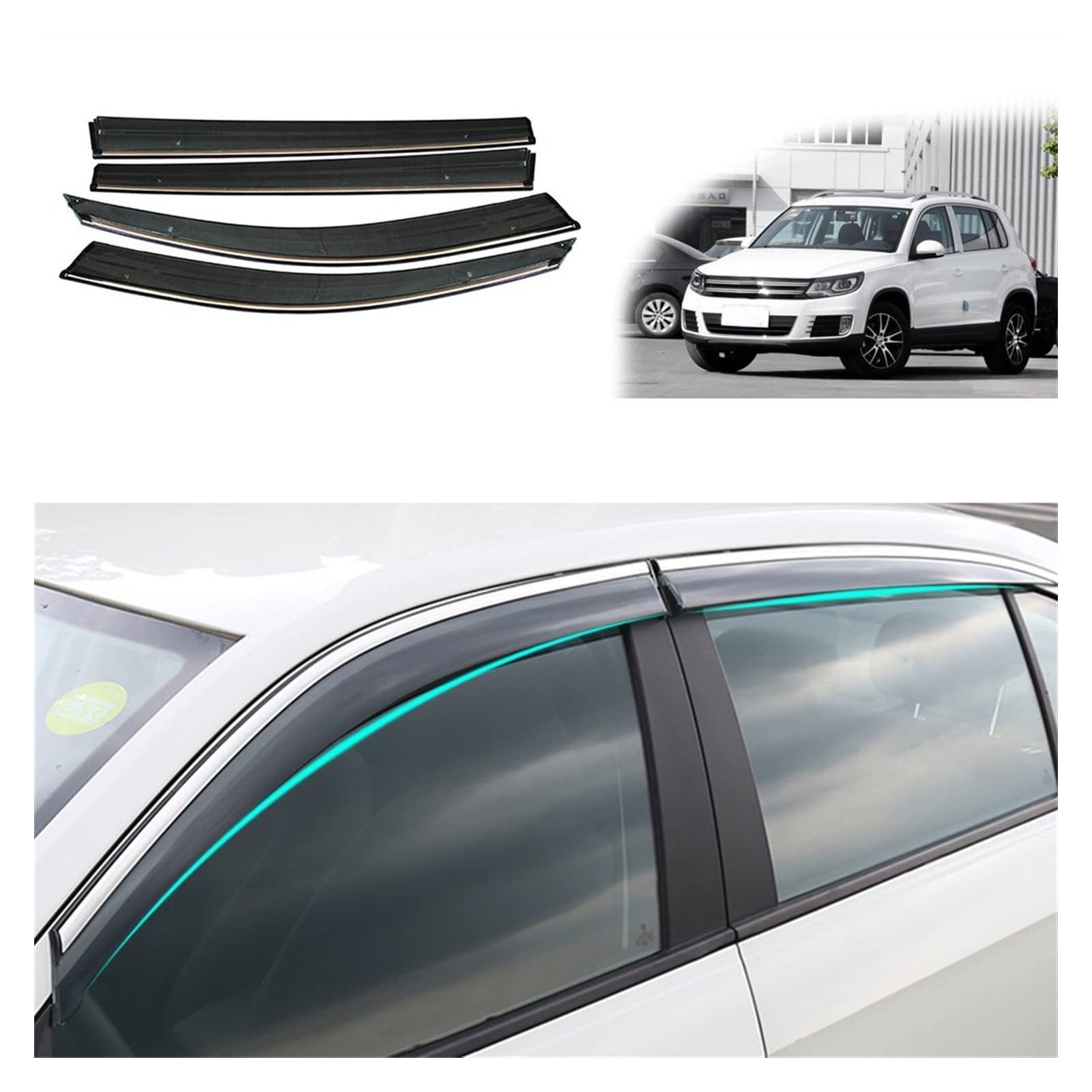 Visier Deflector Für Volkswagen Tiguan MK1 2010-2016 Windabweiser Seitenfenster Regenabweiser von QDHGCFOC