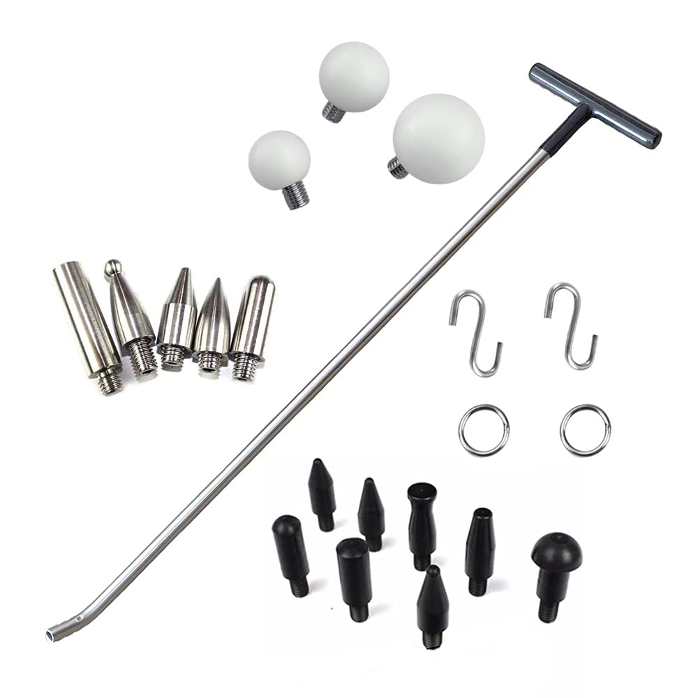 QDentMov Dellenentfernungsstangen-Set (21 Stück), austauschbare Spitzenstange, 12 mm Durchmesser, Dellenreparatur, Handwerkzeug für Autotüren, Hagelreparatur und Dellenentfernung von QDentMov