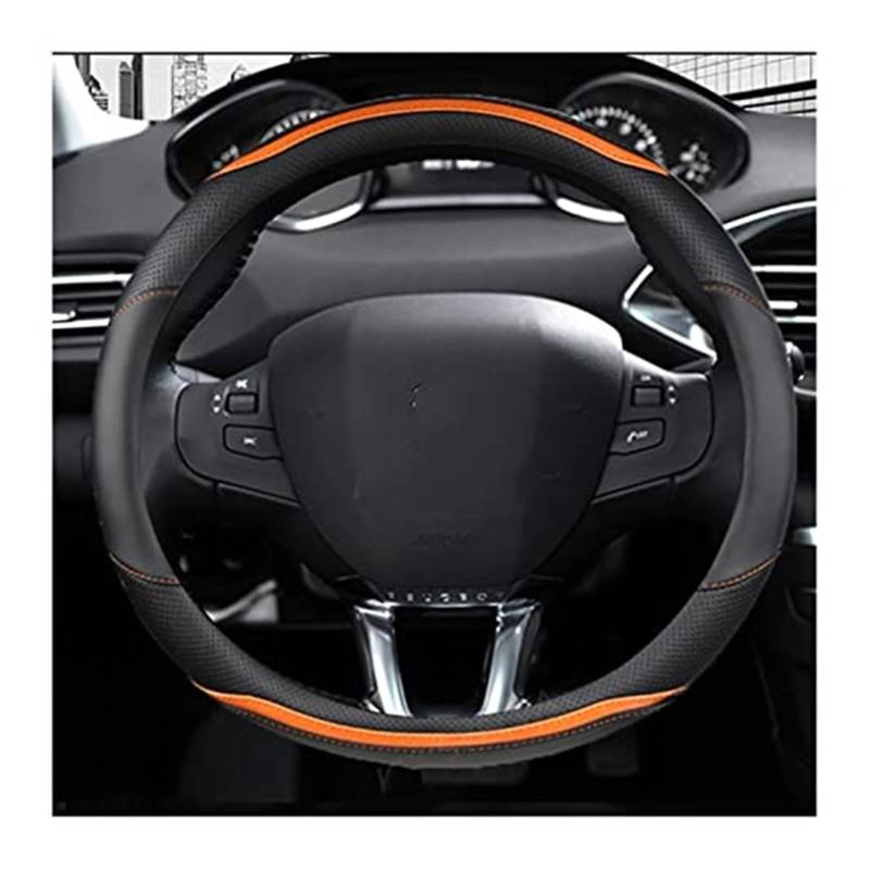 LenkradschutzhüLle Für 208 2012~2018 34 cm Auto-Lenkrad-Abdeckung, Kohlefaser-PU-Leder, Innen-Lenkrad-Schutz-Abdeckung(2) von QDouiMOO