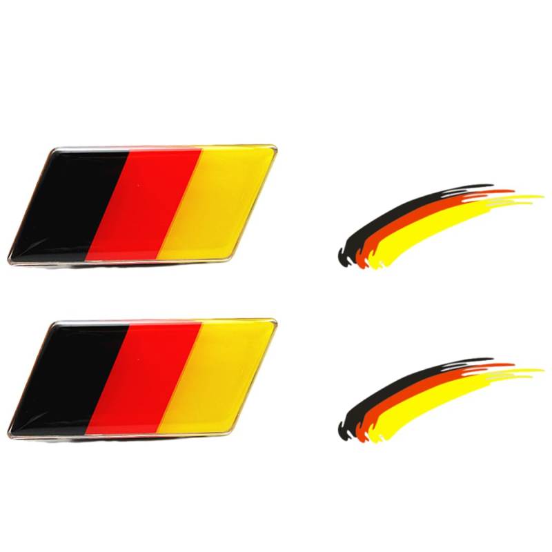 QEDBOJE 2 Stück Deutschland Flagge Aluminium Abzeichen Gitter Emblem Universal Autoaufkleber Aufkleber Dekoration von QEDBOJE