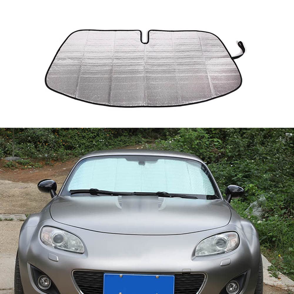 QEMOP Auto Sonnenschutz Vorhang Frontscheibe Sonnenschutz UV Schutzabdeckung Reflektor Sonnenschutz Auto Sonnenblende Zubehör für Mazda MX-5 NC 2009-2015 von QEMOP