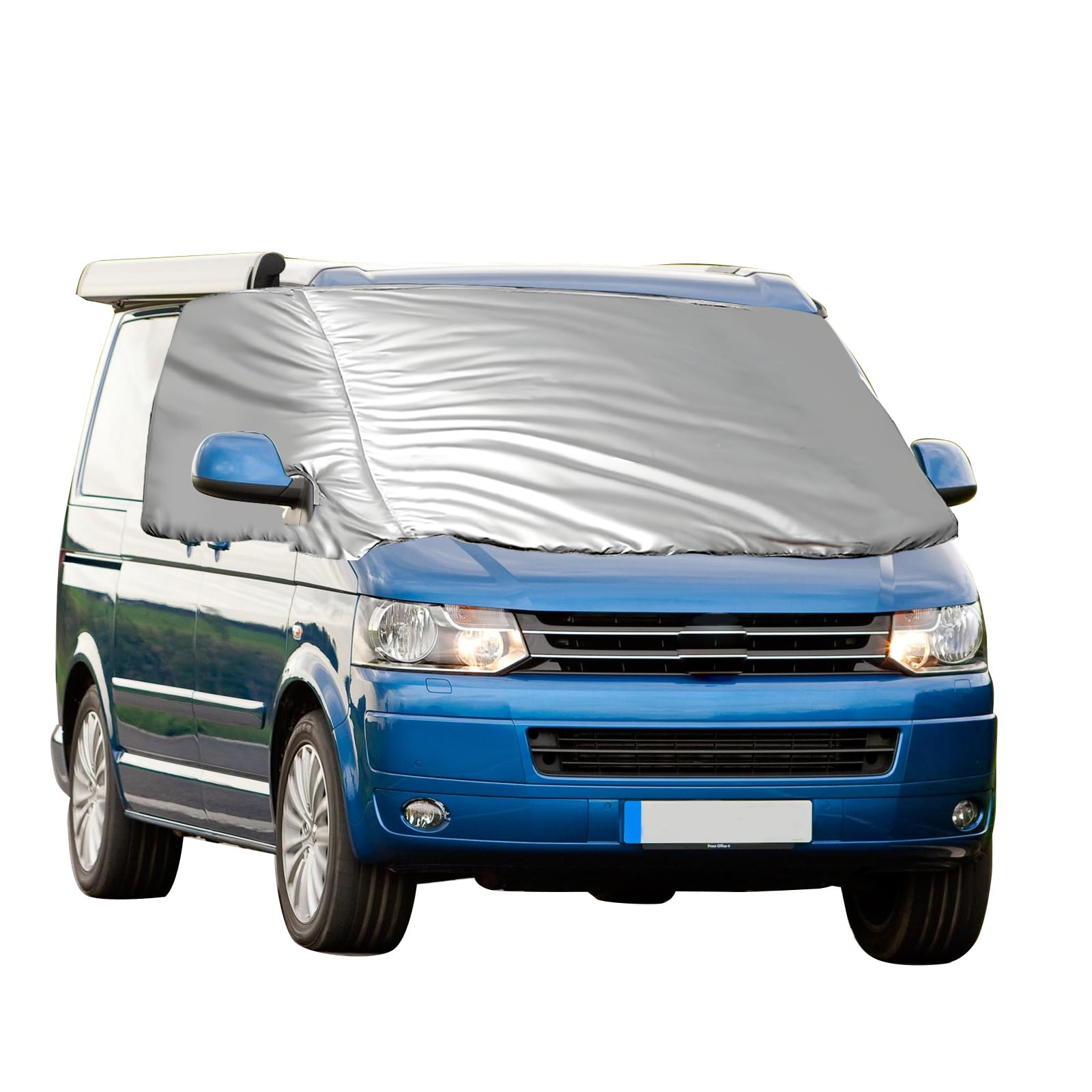 Frontscheibenabdeckung für VW Transporter T5, Faltbare Frontscheibe Fenster Wrap Abdeckung, Caravan Windschutzscheibenabdeckung Eis Schnee Staub Frost Sonnenschutz von QENETY