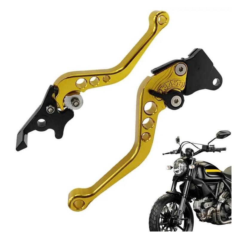 Motorrad Kupplungsbremshebel Für Kupplungs- Und Bremshebel-Set 2-teilig Motorrad-Lenker-Bremshebel Aluminiumlegierung Motorrad-Bremsgriffe Rostfrei Verstellbar Motorrad Bremshebel(2) von QGBKLZNZHP